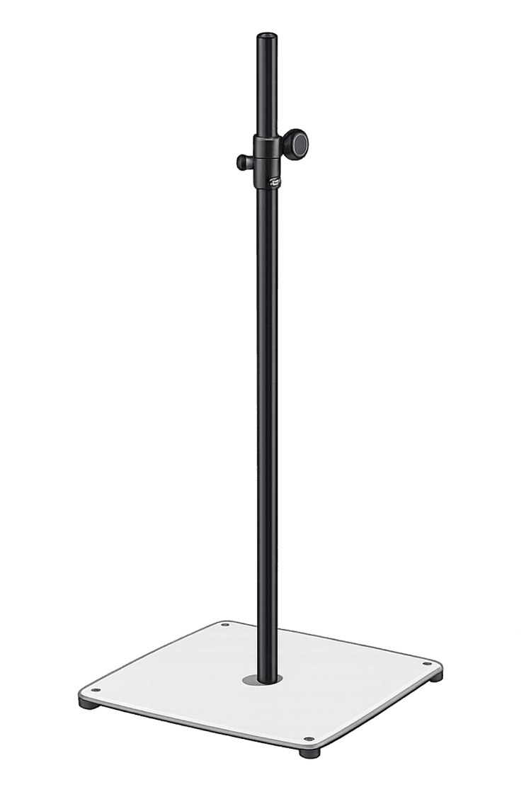 Stativ monterat på basplattan