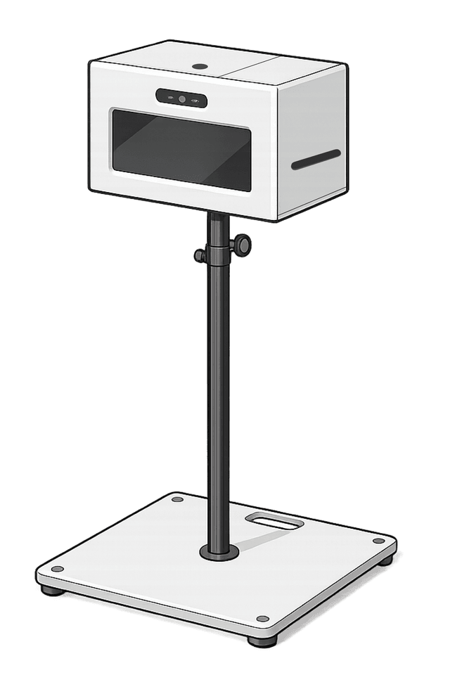 Fotoautomaten monterad på stativet